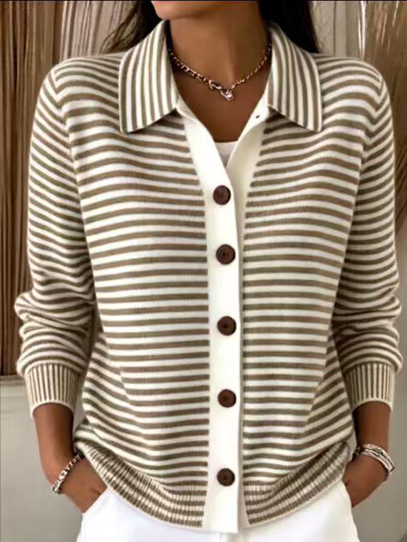 Autumn/Winter Women's Striped Loose Knit Cardigan