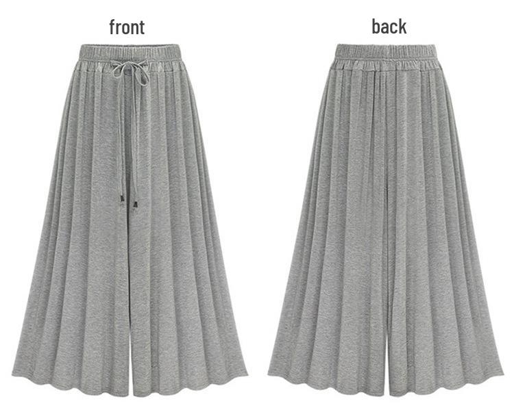 Plus Size Women's Cropped High-Waisted Wide-Leg Pants - European & American Style, Slimming & Loose Fit