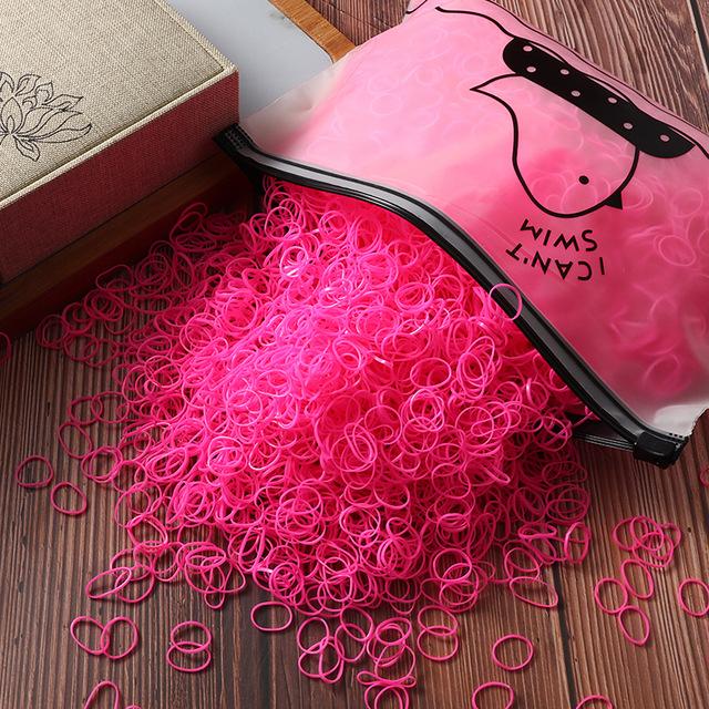 1000 Pieces Cute Baby Disposable Rubber Band Candy Color Hair Rope Children Accessories Girls Mini Elastic Hair Bands for Kids