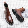 Mens Boots Classic Chelsea Boots High Quality Genuine Leather Boot British Style Business Dress Boots Men High-Top Leather Shoes