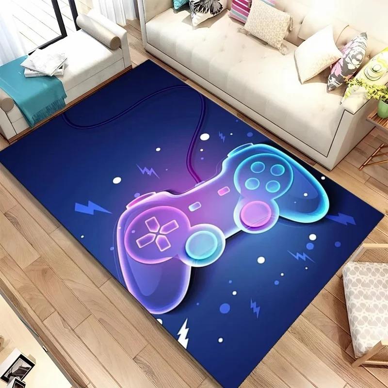 Velký koberec s potiskem herního ovladače - Koberec se vzorem herních tlačítek pro hernu, ložnici, chodbu, balkon, vstupní rohožka, dekorace