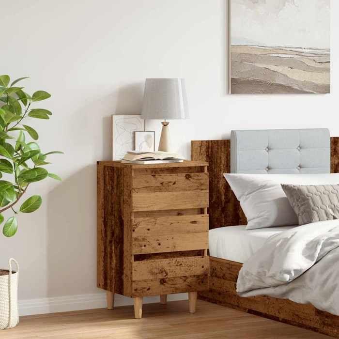 VidaXL Bedside Table Old Wood 40x35x69 Cm Engineered Wood, Bedside Furniture, Side Table, Bed Cabinet, Cabinet 856420
