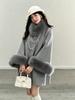 French Heiress Woolen Coat: Women's Autumn/Winter Fur Collar Loose Fit with Real Fox Fur