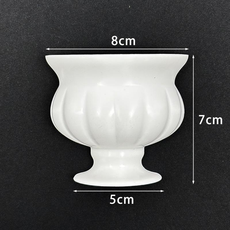 Chic French Oil Painting Style Half Wall Vase for Stylish White Flower DIY Home Decoration Projects