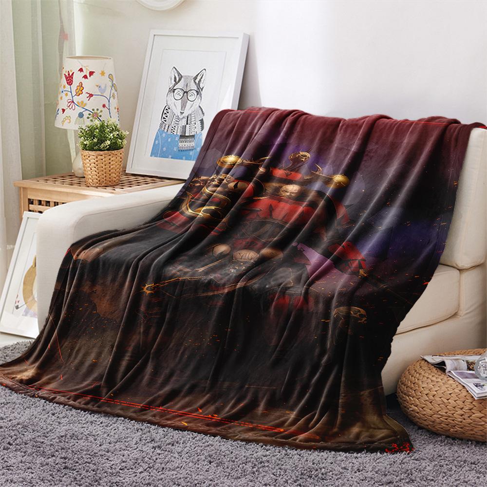 1PC Warhammer 40k Print Flannel Blanket, High Quality Comfortable for All Seasons, Home Decor, Warmth and Comfort, Perfect for Christmas Gifts