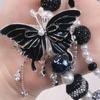 Pearl Butterfly Key Chain Glitter Beads Bag Pendant Beaded Cell Phone Lanyard  Backpack Pendant