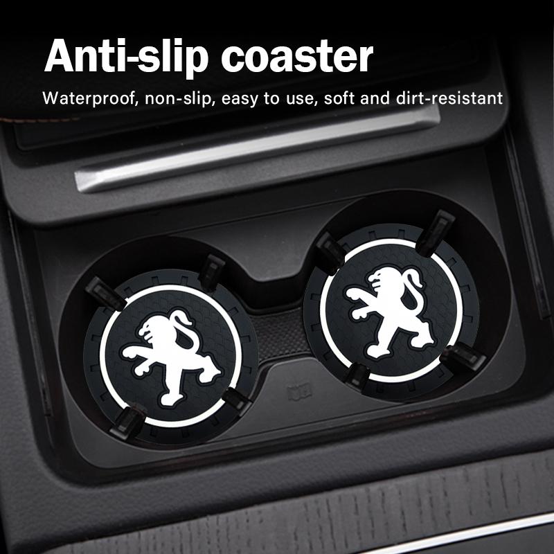 Auto-Getränkeuntersetzer Anti-Rutsch Flaschenhalter Untersetzer Auto Zubehör Für Peugeot 308 408 508 RCZ 208 3008 2008 206 207 108 406 407 408 206 207 208 306 307