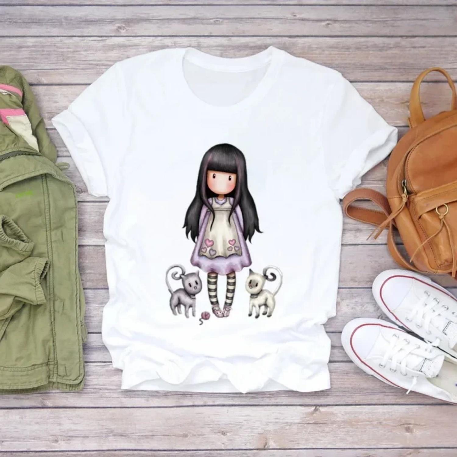 

Fashion Large size women s t-shirt anime printing T Shirt Women Clothes Harajuku Tops Shirts Femme Roupas Cute Clothing Poleras XXXXXL