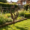 Yousheng Bird Wildflower Metal Garden Stake Decoration Weather-proof Outdoor Yard Lawn Patio Pathway Rusty Iron Floral Bird Stake Ornament