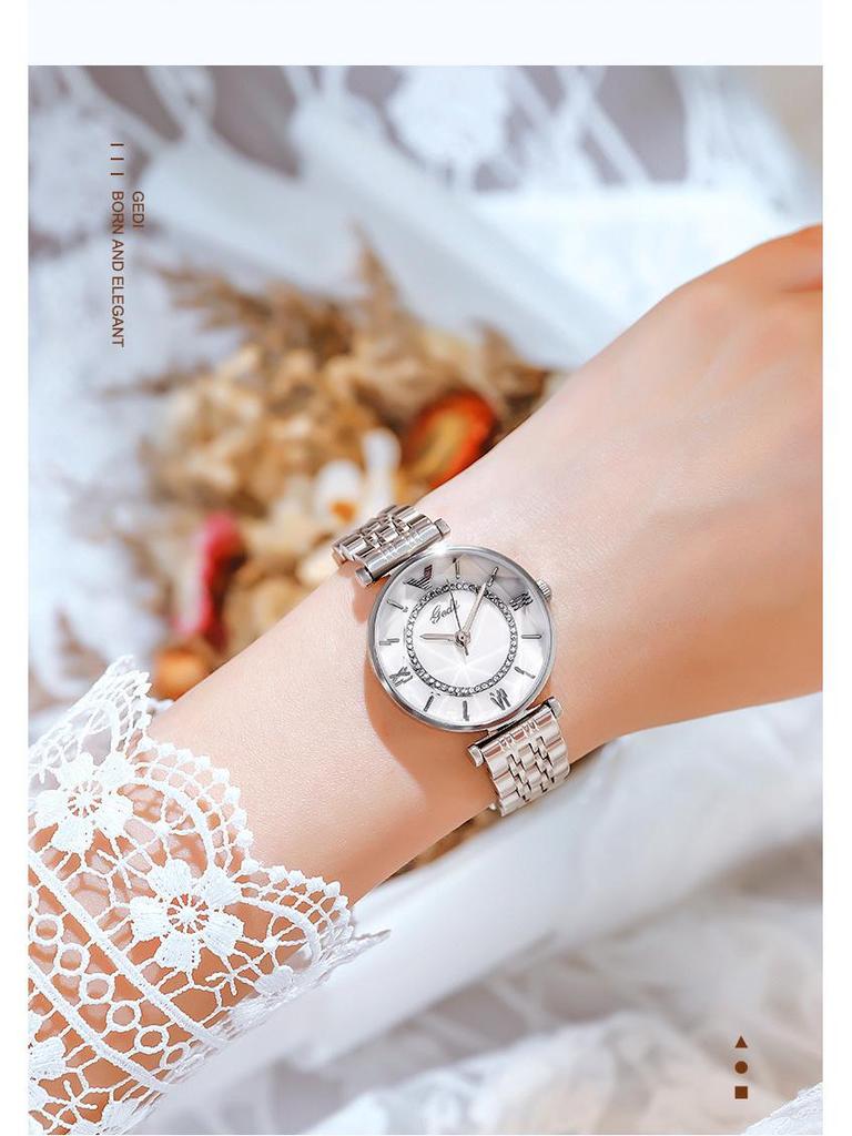 GEDI Women's Fashion Casual Steel Band Quartz Watch - Simple Luxury, Versatile Design