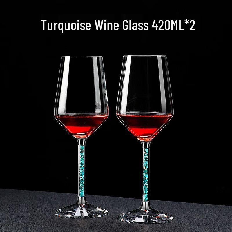 Qiuqiao Turquoise Goblet Red Wine Glass Set