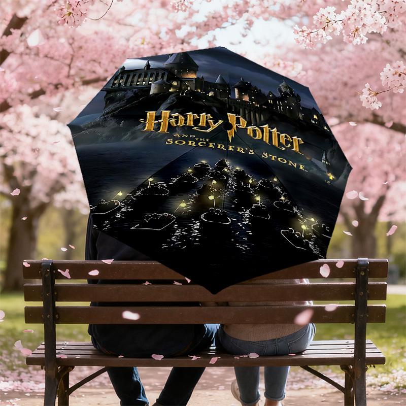 1PC Harry Potter Sorcerer's Stone Umbrella-8-Rib Reinforced, Automatic Open, Lightweight & Durable, Cute Fashion Accessory for Outdoor, D2645
