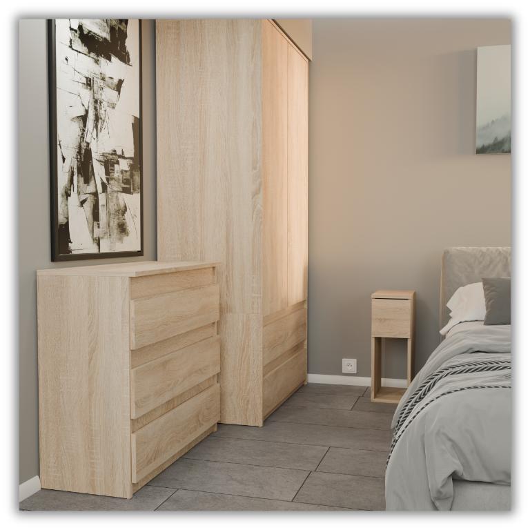 Bedside Cabinet Sonoma Oak Narrow 20 Cm Bedside Table With 1 Drawer For Bedroom