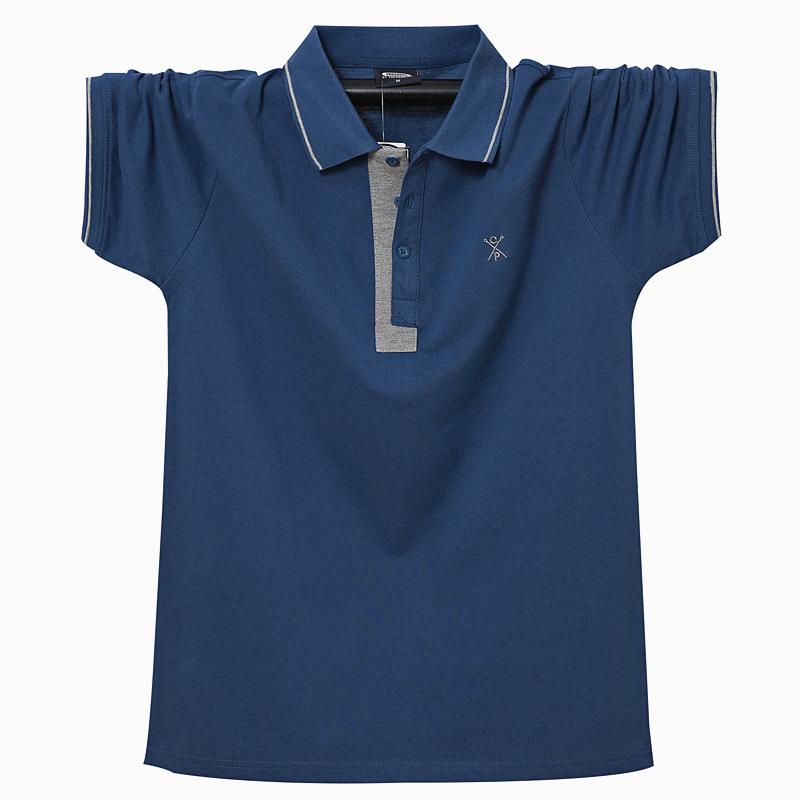 New Summer Men's Short-sleeved Polo Shirt Loose Casual Lapel T-shirt Cotton Breathable Sweat-absorbent Plus Size