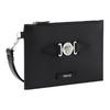 Versace Medusa Biggie Series Detachable Strap Zipper Closure Leather Clutch Small Men Clutch Black Silver 1006240-1A03190-1B00P