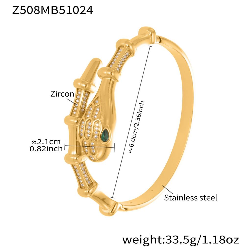 European and American style serpentine diamond opening adjustable bracelet female exaggerated summer snake shape bracelet