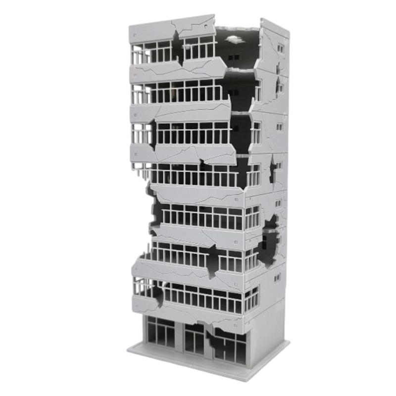 N Scale 1:144 Railway Scenery City Ruined Building Model Outland Model for DIY Sand Table Microlandscape Ornament