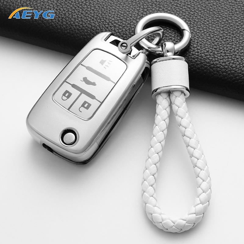 Tpu For Chevrolet Cruze Aveo Trax Sail Malibu Captiva Opel Vauxhall Astra J Corsa Insignia Mokka Car Key Case Shell Fob Key Rope