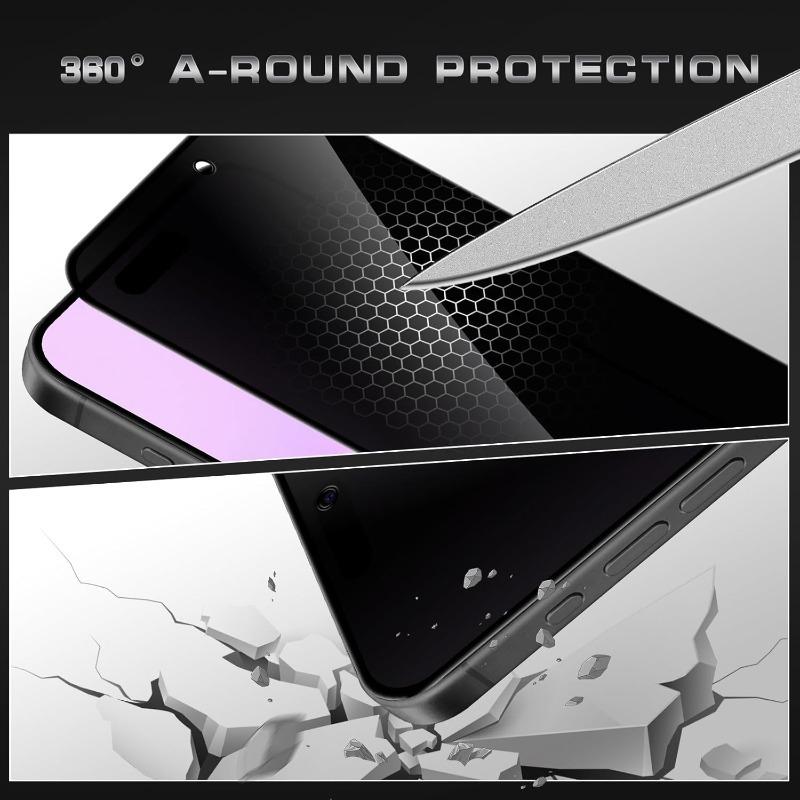 3PCSFilmes De Vidro Temperado Anti-espião Para iPhone 17 ProMax/17/17 Pro/17 Protetor De Tela De Privacidade Inquebrável Com Kit De Fácil Instalação