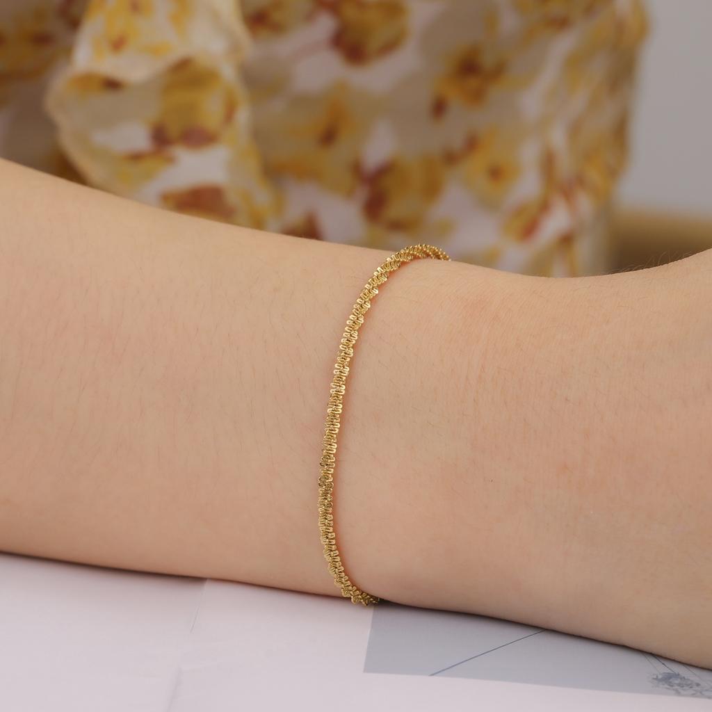 Sparkling Chain Bracelet Women Stainless Steel Gold Adjustable Bracelets Minimalist Jewelry Valentine Gift