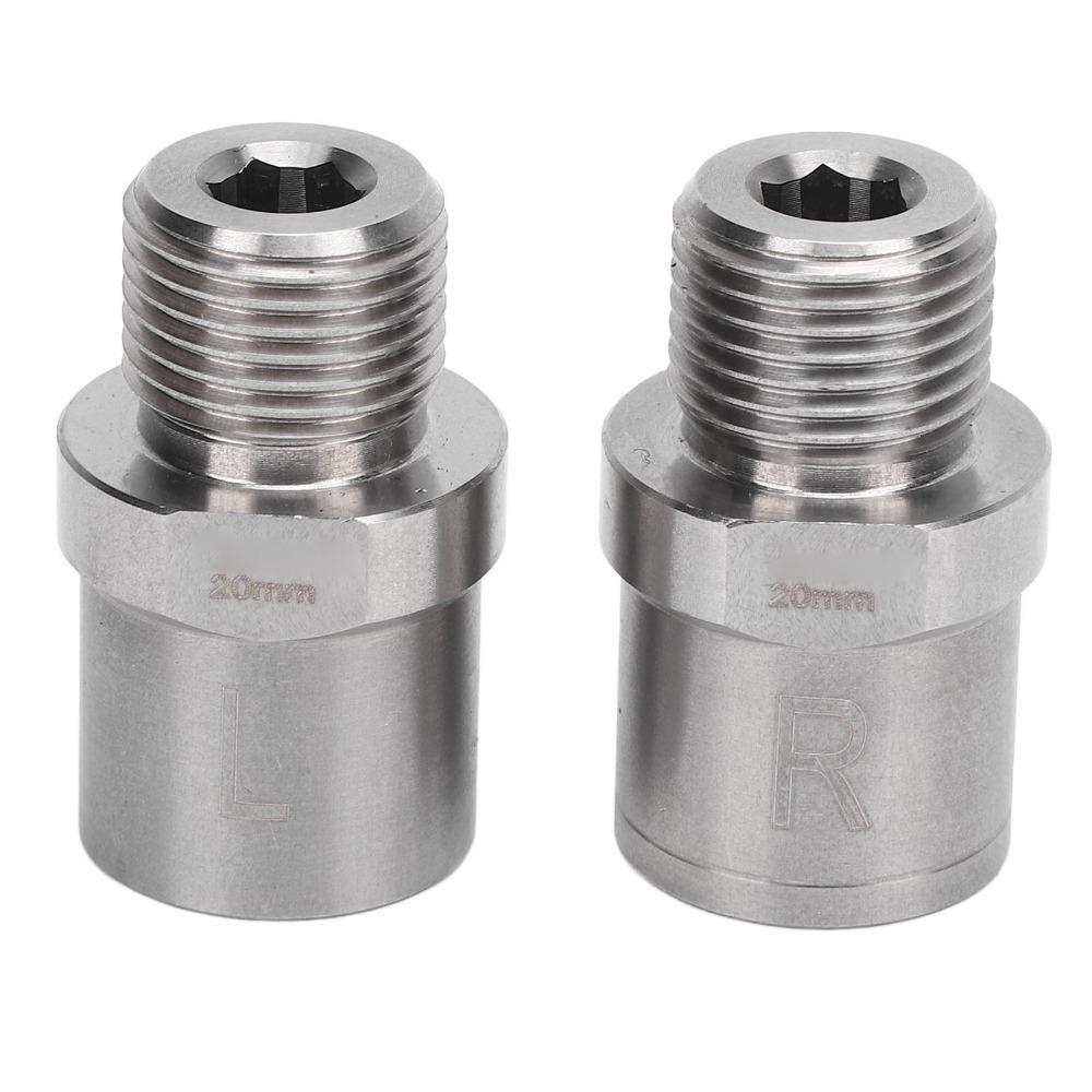 

1 Pair 304 Stainless Steel Bike Pedal Extender Heavy Duty Silver Extended Pedal Spacer Easy Installation 20mm Extension серебряный