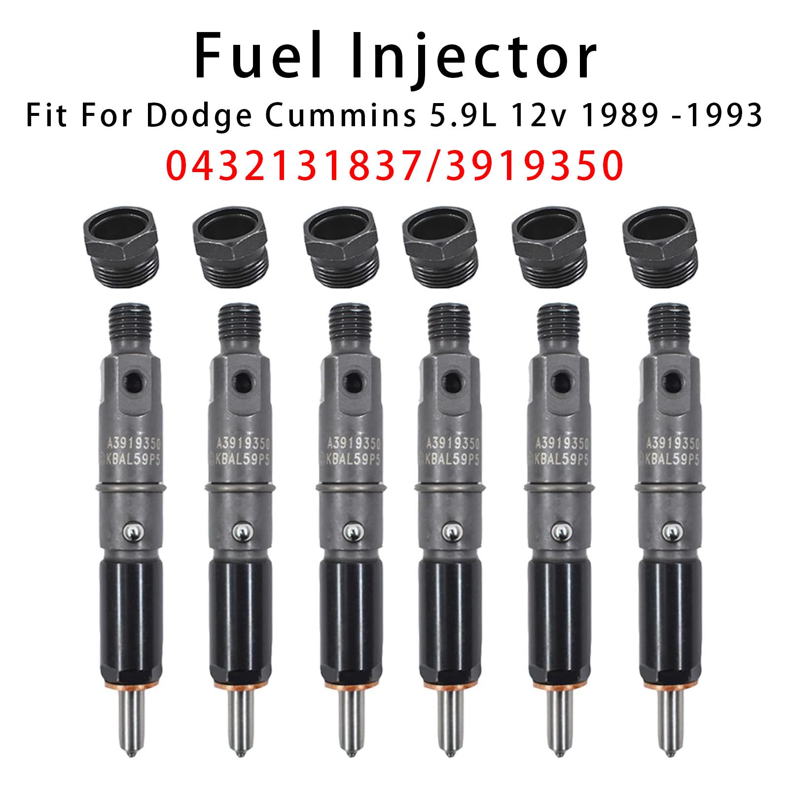 

6Pcs Fuel Injector For Dodge D250 D350 Cummins 89-93 5.9L 12V 0432131837 3919350