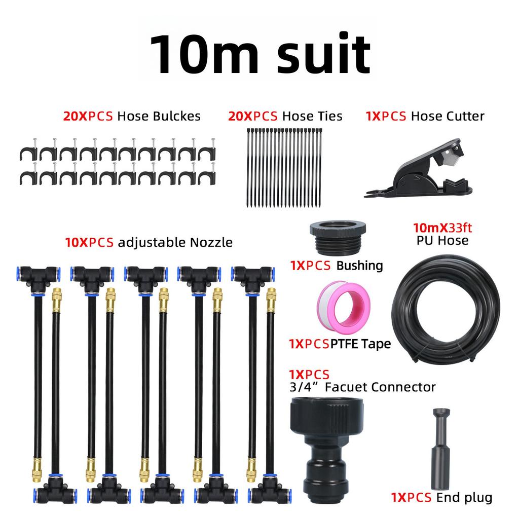 5-20M Universal Automatic Irrigation Sprinkler Kit Rotating Copper Nozzle Garden Balcony Atomization Sprinkler Watering Kits