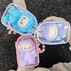 For 17cm Labubu V2 V3 15cm Cotton Doll Outfit Crossbody Pain Bag PVC Storage Bag Dolls Display Bag