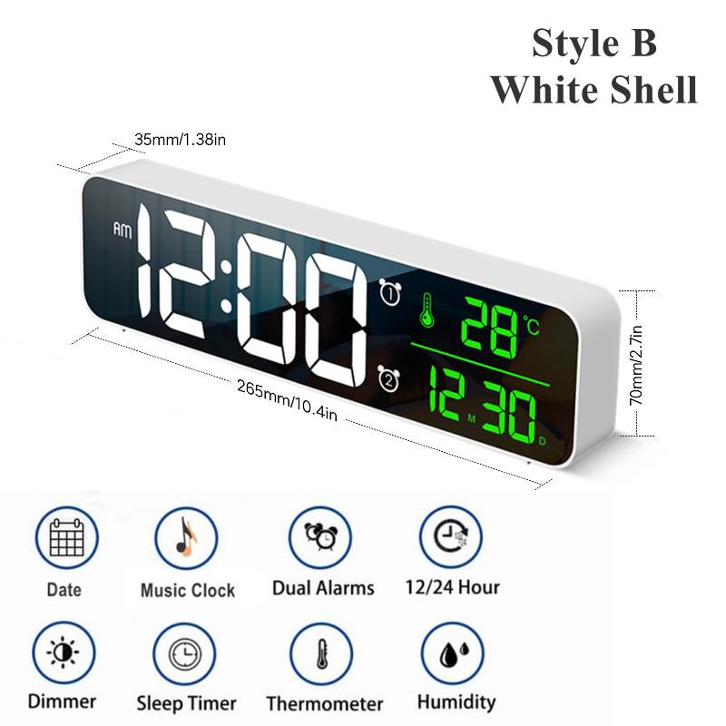 Smart LED Clock Bedside Digital Alarm Clocks Desktop Table Electronic Desk Watch Snooze Desk Clock Wake Up Alarm Clock Digital