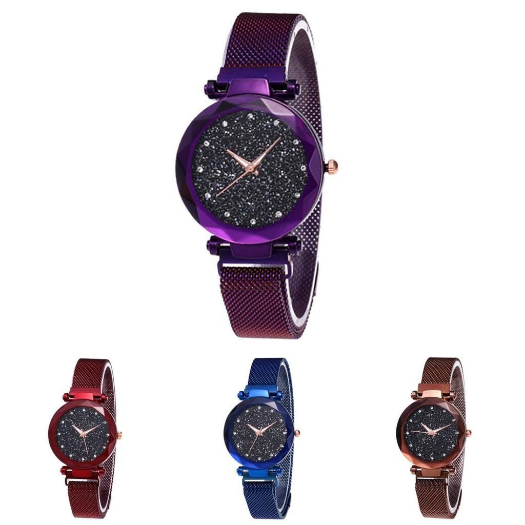 Montre-ceinture de mode pour femme Qualité Supérieure Ciel Étoilé Bracelet Magnétique Acier Inoxydable