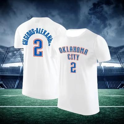 2025 Léto Nové Oklahoma City Thunder Durant Pamětní Dres Tričko Basketbalové Sportovní Ležérní Krátký Rukáv Nadměrné Tričko