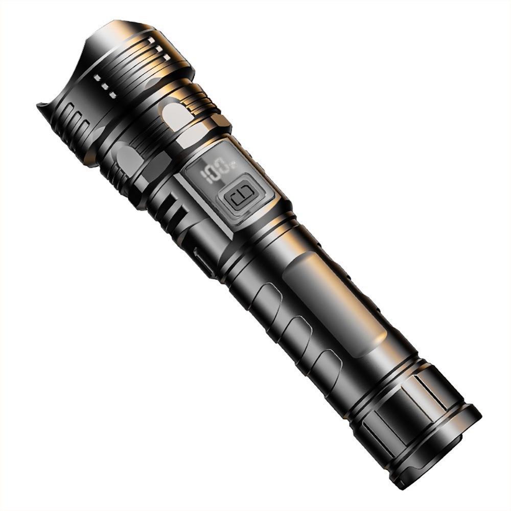 Rechargeable Outdoor Mini LED Flashlight with Laser Cannon Beam and Long Battery Life