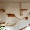 Cat Climbing Shelves Tree Cat Hammock Wall Mounted Tower Hand Woven Cat Wall Hanging House Macrame Detachable Steps & Platform