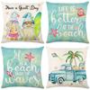 Printed Pillow Cover Linen Letter Living Room Sofa Cushion Cover Bedroom Pillow Cover