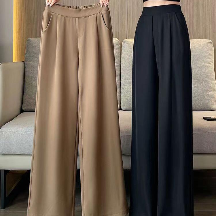 Ice Silk Wide-Leg Plus-Size Women's Summer Slimming Casual Pants