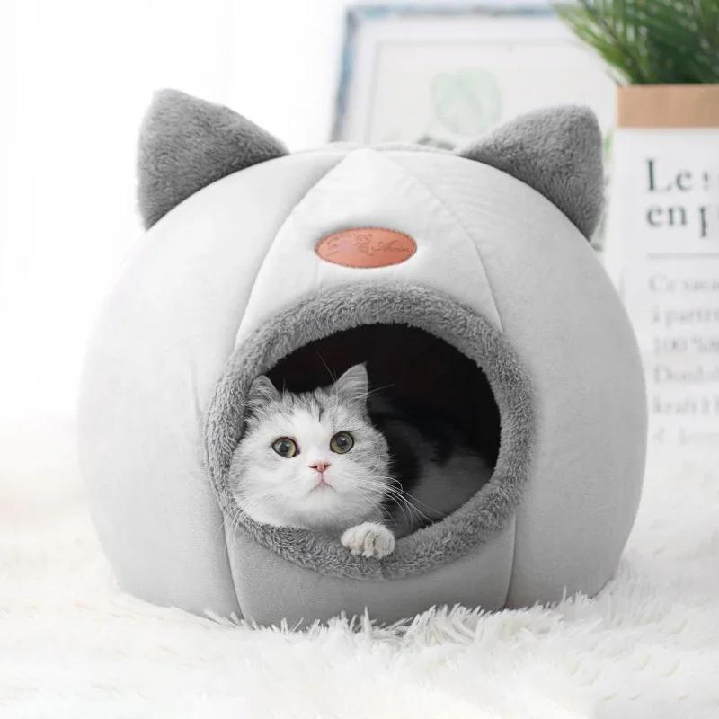 Fashionable Semi-Enclosed Sleeping Comfortable Cat Bed Pet Tent Comfortable Cave Nest Suitable for Small Dogs Teddy Cat Kennel