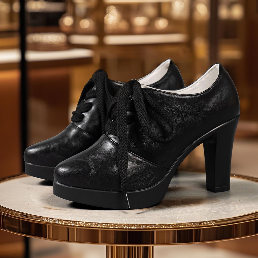 Dámské lodičky na vysokém podpatku s špičatou špičkou Kožené boty Zbrusu nové Ležérní boty Trend 2024 Podzim Elegantní kancelářské boty Módní lodičky Zapatos Mujer