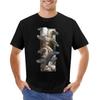 Deinonychus Panel T-Shirt schlichte Blanko-T-Shirts Sportfans Ästhetische Kleidung Herren Vintage T-Shirts