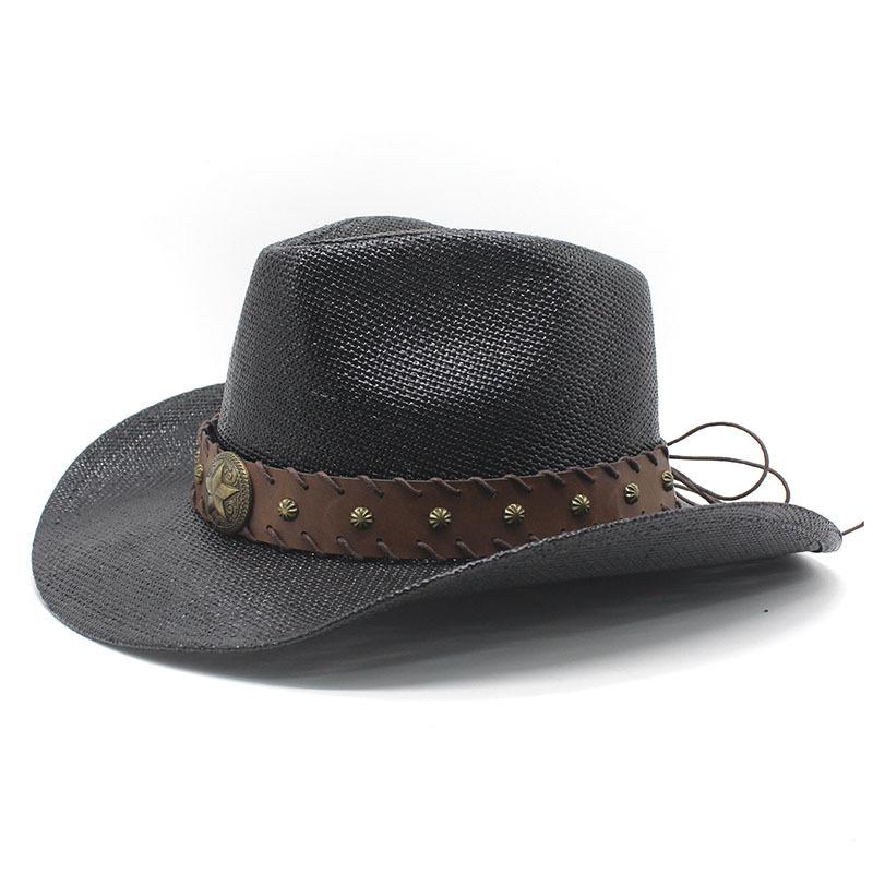 Hot Sale Hardshell Straw Western Panama Cowboy Hat Knight Hat Beach Visor Sun Hat