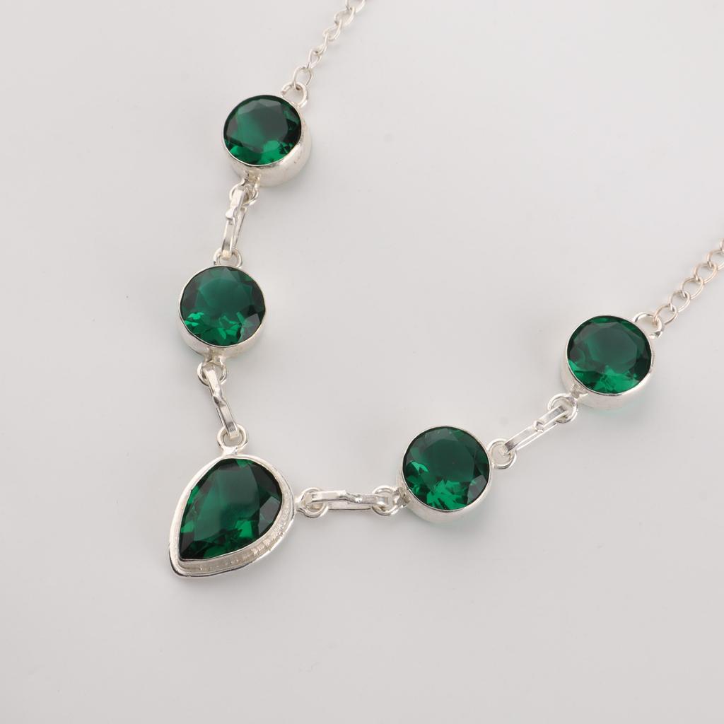 Chrome Diopside Gemstone 925 Sterling Silver Handmade Jewelry Partywear 16-18" For Wife RN-3-15