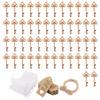 Set da 50 Pezzi Regalo Matrimonio Apribottiglie Chiave Vintage Scatoline Portaconfetti Biglietto di Ringraziamento per gli Ospiti Decorazione Festa di Matrimonio Artigianato Fai da Te