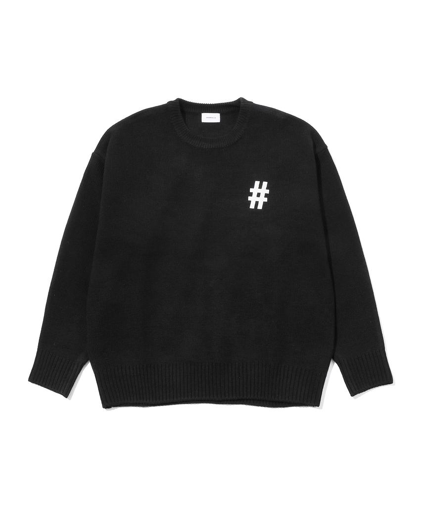 BEENTRILL NEWYORK Hashtag Basic Round Oversized Knit (Black)