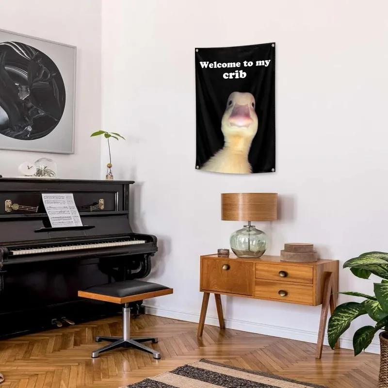 Welcome to My Crib Flag 2x3 Feet Funny Flags with 4 Shiny Brass Grommets for Tapestry Dorm Room Home College Decor