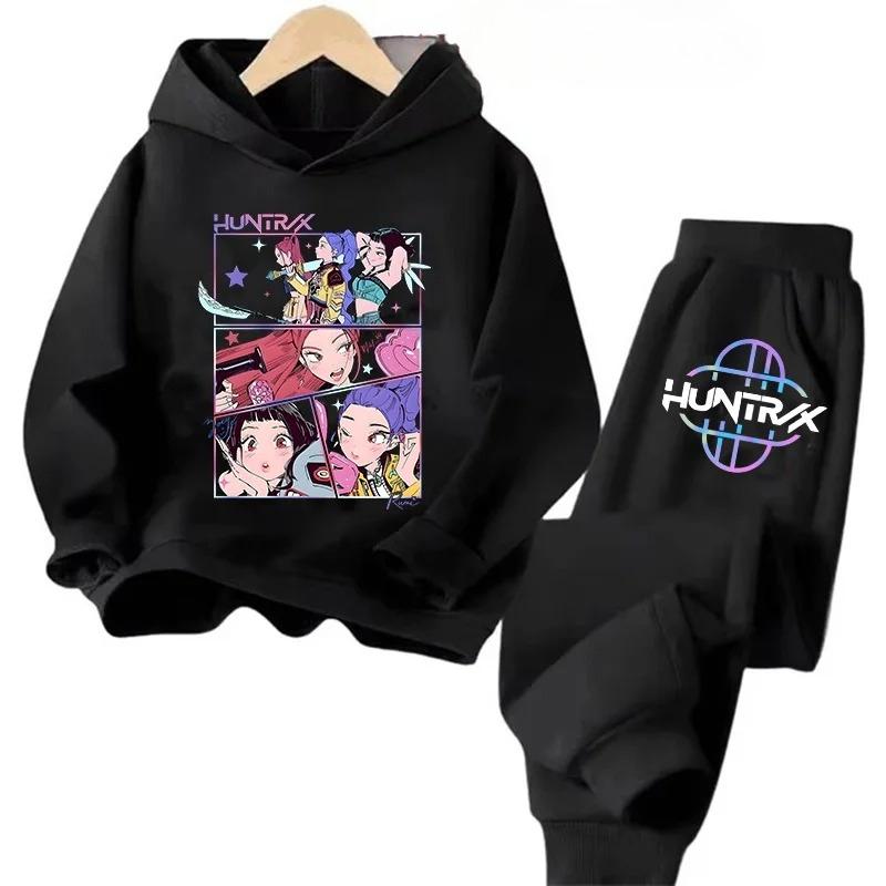 Children's Hoodie Set Kpop Devil Hunter Kawaii Anime Tracksuit Cartoon Casual Hoodies 2pcs Set Girl Boy Children's Clothing