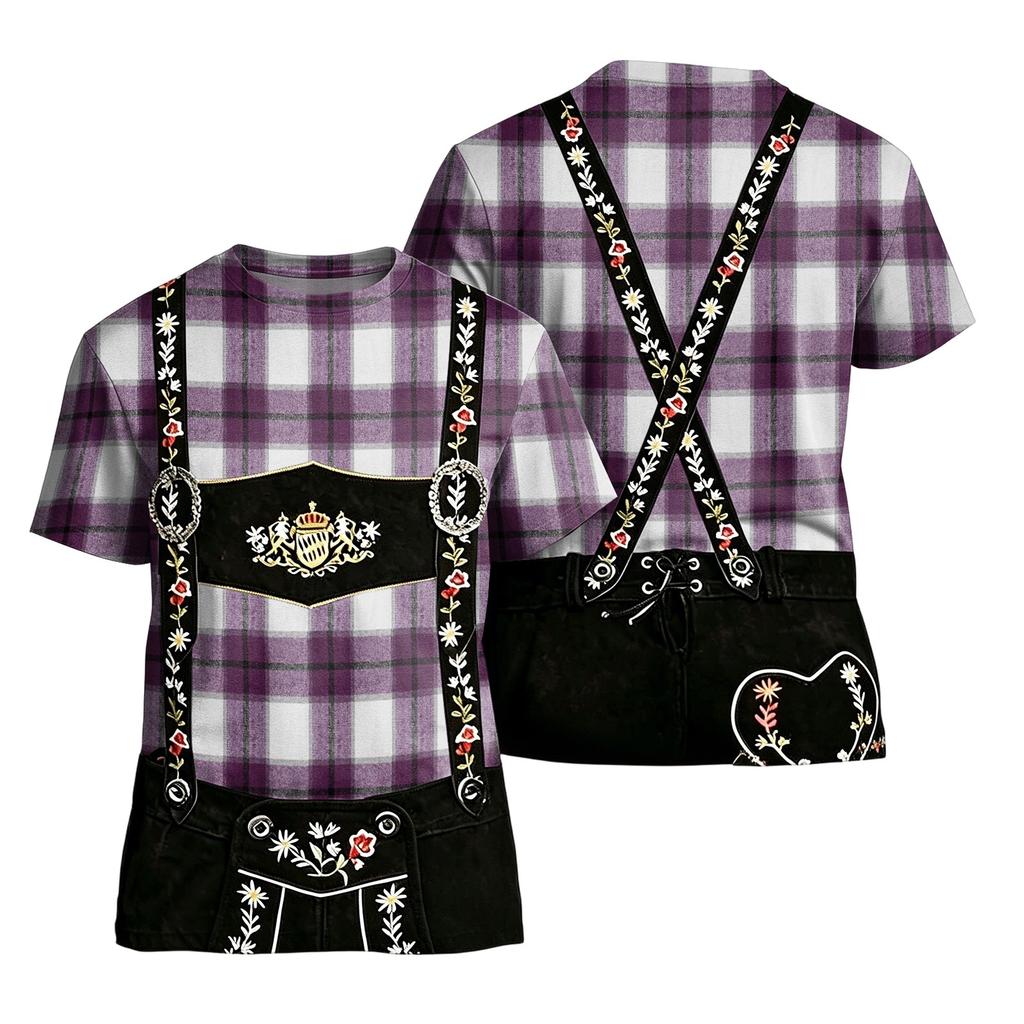 Men's Vintage Pattern Short Sleeve T Shirt Loose Fit Casual Summer Top with Classic Plaid and Retro Print Design for Daily Wear