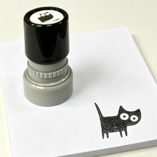 Cute Black Cat Stamp Self Inking Cat Pattern Stamp Mini Kitten Stamp for Journals Cards Planners Scrapbooks Decoration