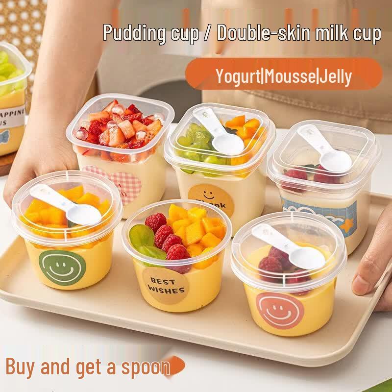 Disposable Dessert Cups with Lids and Spoons