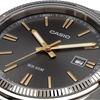 Casio MTP-1302D-1A2V Analog Quartz Men's Watch Silver Metal Band Dark Gray Dial Gold Index