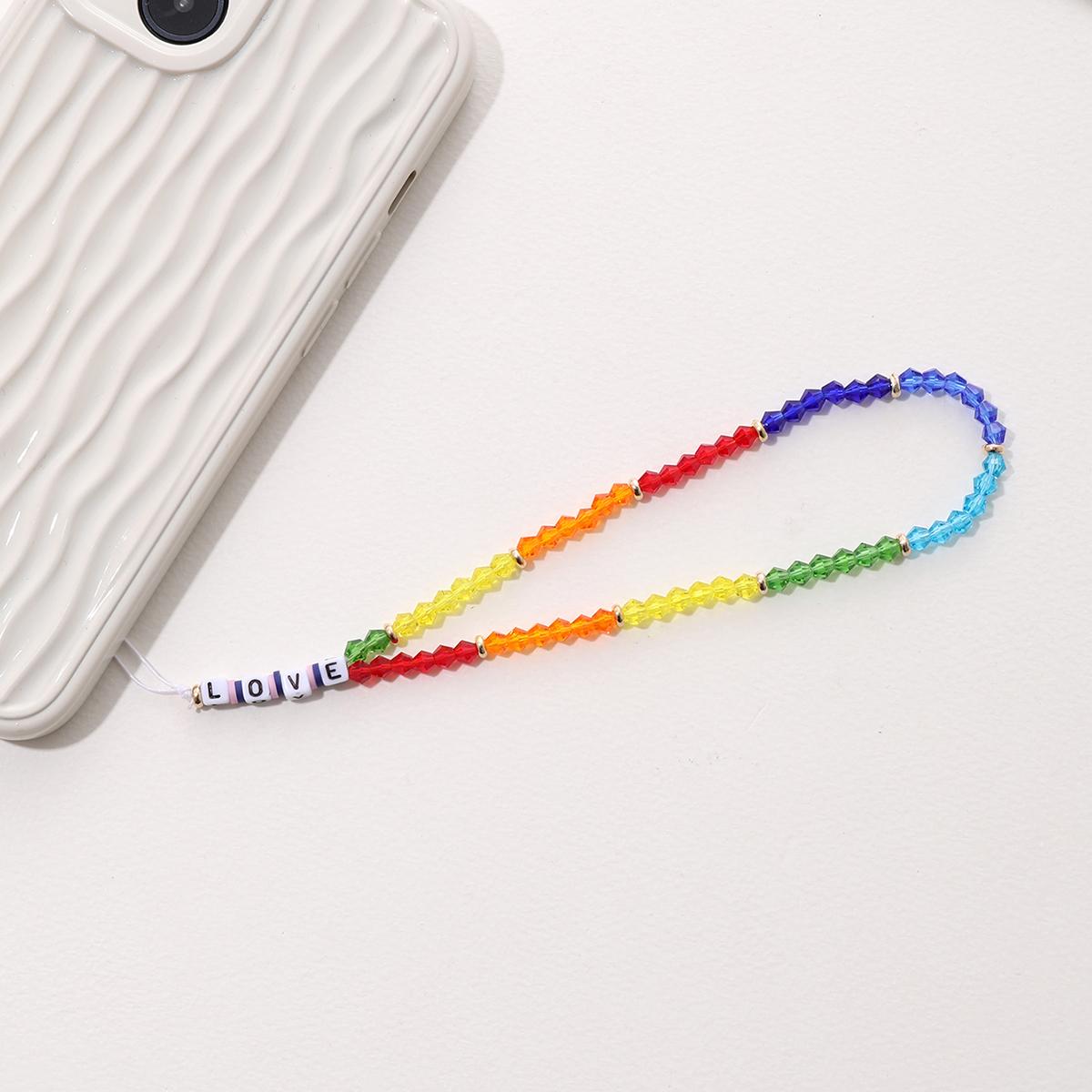 

Colorful Stone with Gold Flower Mobile Phone Chain Mobile Phone Hanging Rope