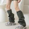 Harajuku Cargo Leg Cover with Adjustable Drawstring Motorcycle Punk Baggy Footless Socks Leg Warmer Gaiters for Women
